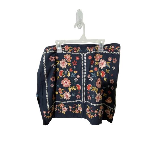 Umgee Western Floral Dainty Coquette Boho Mini Skirt Linen Cotton Fun Quirky L - Picture 1 of 5